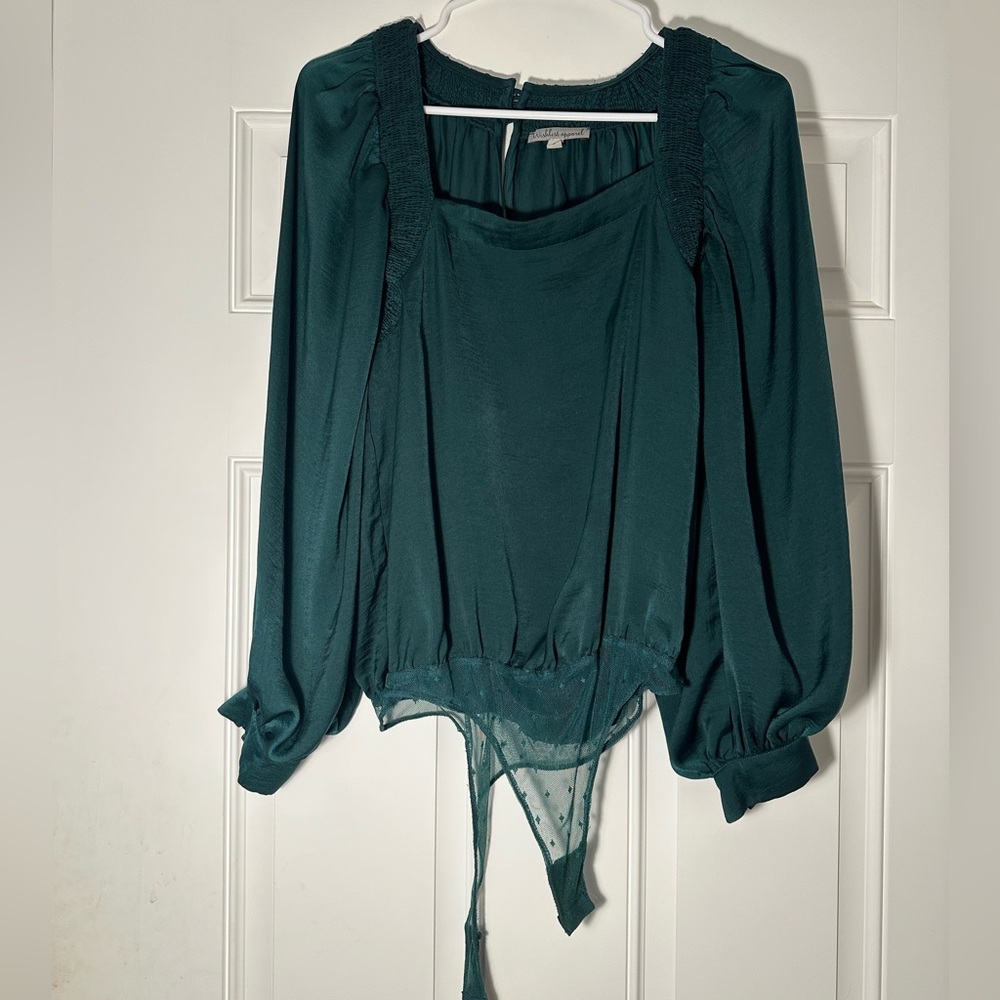 Emerald green long sleeve bodysuit